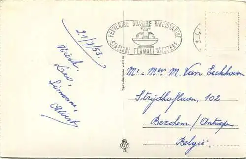 Lugano-Paradiso - col Monte Generoso - Foto-AK - Verlag Ditta G. Mayr Lugano - Strassenbahn gel. 1953