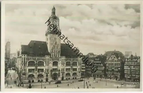 Stuttgart - Rathaus - Foto-AK 30er Jahre - Verlag Handelshaus für Reise und Verkehr GmbH Stuttgart Hauptbahnhof