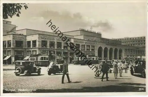 Stuttgart - Hindenburgbau - Strassenbahn - Foto-AK 30er Jahre - Verlag Hans Boettcher Stuttgart