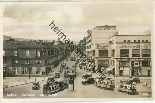 Stuttgart - Hindenburgplatz - Strassenbahn - Foto-AK 30er Jahre - Verlag Hans Boettcher Stuttgart
