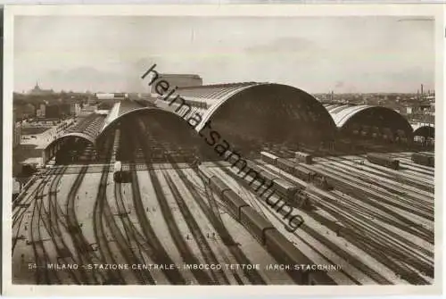 Milano - Stazione Centrale - Imbocco Tettoie - Foto-AK 30er Jahre - Verlag Filli Marco Milano