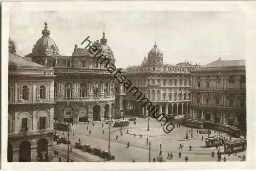 Genua - Genova - Piazza De Ferrari - Strassenbahn - Foto-AK 30er Jahre - Verlag F. A. P. Genova