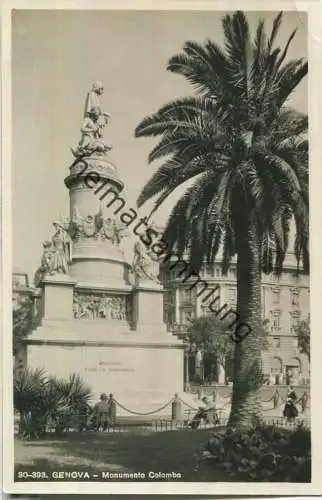 Genua - Genova - Monumento Colombo - Foto-AK 30er Jahre - Verlag Brunner & C. Como