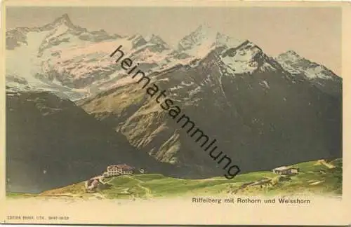 Riffelberg mit Rothorn und Weisshorn - Edition Burgy Saint-Imier ca. 1900
