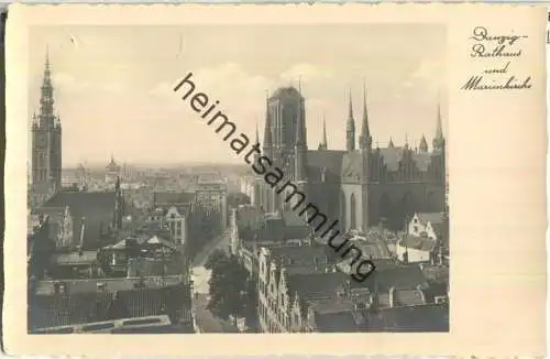 Danzig - Rathaus - Marienkirche - Foto-AK 30er Jahre - Verlag W. F. Burau Danzig