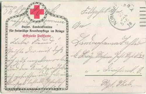 Rotes Kreuz - Bayer. Landeskomitee für freiwillige Krankenpflege im Kriege - Verlag Hans Kohler & Co München - Feldpost