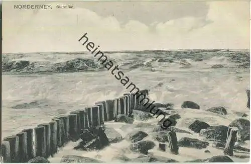 Norderney - Sturmflut - Verlag Louis Glaser Leipzig
