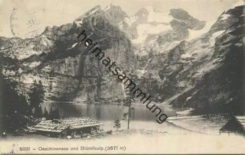 Oeschinensee und Blümlisalp - Verlag Phototypie Co. Neuchatel gel. 1912