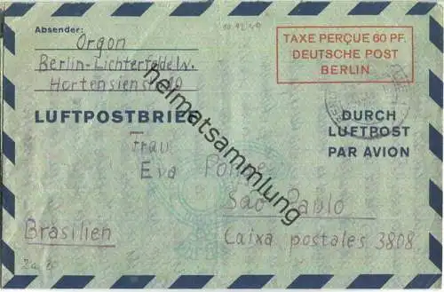 LF 2 a I - gelaufen am 10.12.1949 von Berlin-Lichterfelde nach Sao Paulo (Brasilien)