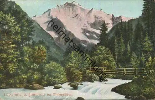 Lütschine - Jungfrau im Alpenglühen gel. 1908