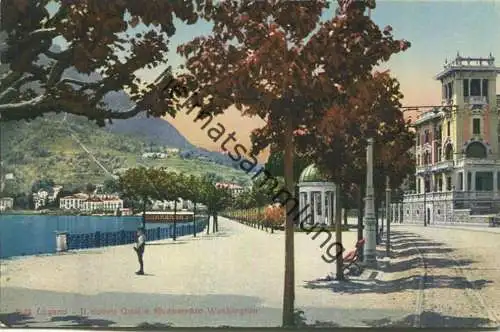 Lugano - Il nuovo Quai e Monumento Washington - Verlag Paul Bender Zollikon