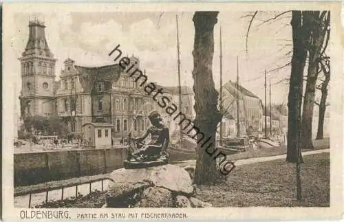 Oldenburg - Partie am Stau - Fischerknaben - Verlag Hermann Ch. Büsing Oldenburg