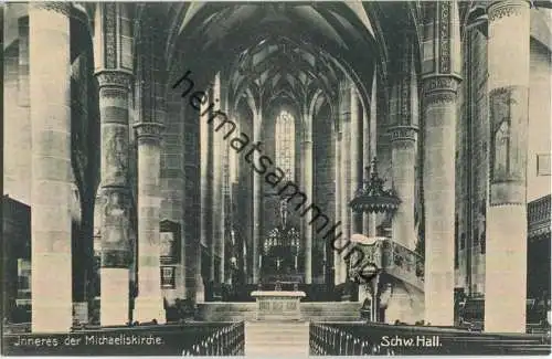 Schwäbisch Hall - Inneres der Michaeliskirche - AK ca. 1910