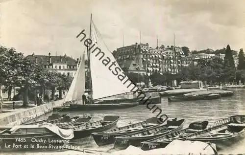 Ouchy-Lausanne - Le Port et le Beau-Rivage-Palace - Foto-AK - Edition Jaeger Geneve gel. 1951