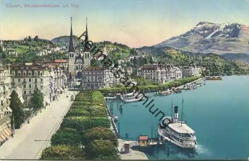 Luzern - Schweizerhofquai mit Rigi - Verlag W. Zimmermann-Strässler Luzern