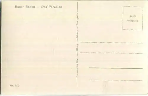 Baden-Baden - Paradies - Foto-AK - Verlag Edm. von König Heidelberg
