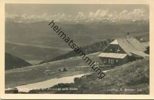 Millstätter Hütte am Törl mit Fernsicht nach Süden - Foto-AK - Verlag H. Krieber Millstatt