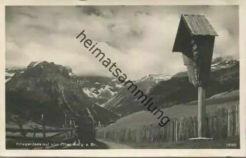 Obernberg am Brenner - Kriegerdenkmal - Foto-AK - Tirolerkunstverlag Innsbruck gel. 1927