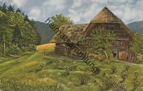Schapbachtal - Schwarzwaldhaus - Künstlerkarte - signiert H. d'Eu de Perthes - Verlag Edm. von König Heidelberg