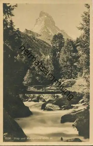 Visp und Matterhorn - Foto-AK - Verlag Wehrli AG Kilchberg