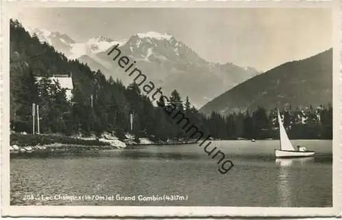 Lac Champex et Grand Combin - Foto-AK - Edition Societe Graphique Neuchatel gel. 1951