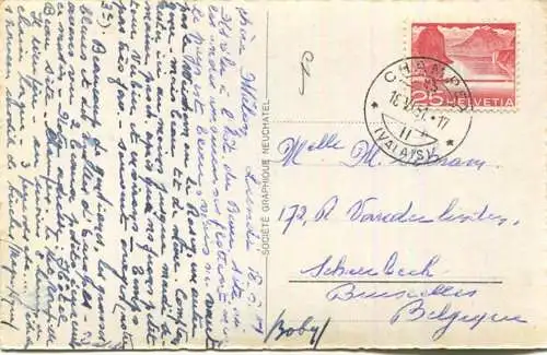 Lac Champex et Grand Combin - Foto-AK - Edition Societe Graphique Neuchatel gel. 1951