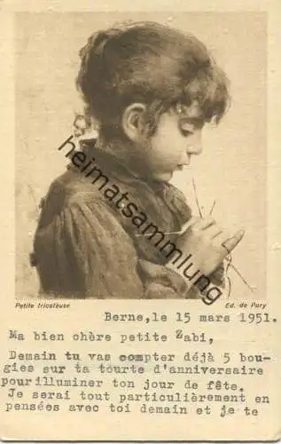 Petite tricoteuse - jeune fille - Ed. de Pury - Federation international des Amies de la Jeune Fille - Verlag Boissonnas