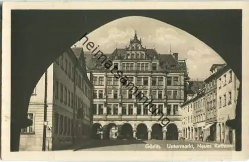 Görlitz - Untermarkt - Neues Rathaus - Verlag Bruno Scholz Ebersbach