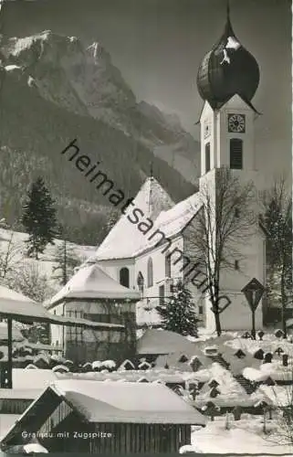 Grainau - Kirche - Foto-Ansichtskarte - Verlag Bücheler Garmisch-Partenkirchen