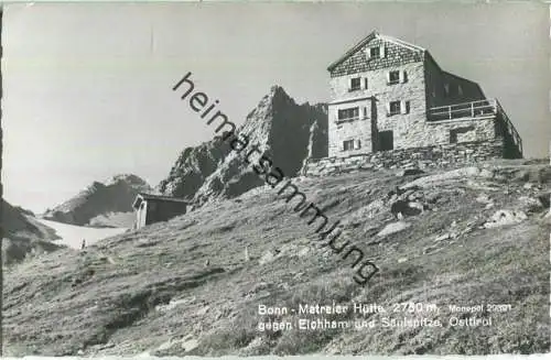 Bonn Matreier Hütte gegen Eichham und Säulspitze - Foto-Ansichtskarte - Verlag Schöllhorn & Co. Innsbruck