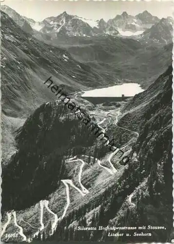Silvretta - Hochalpenstrasse mit Stausee - Litzner und Seehorn - Verlag R. Mathis Landeck