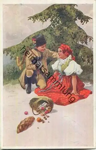 Radostne Vanoce - Fröhliche Weihnachten - Künstlerkarte signiert K. Simunek