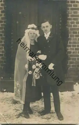 Hochzeitspaar - Foto-Ansichtskarte - Meyer Photograph Welzow