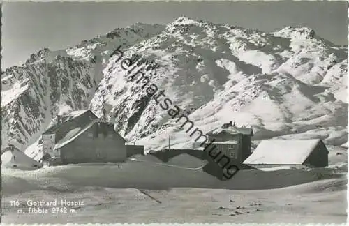 Gotthard-Hospiz mit Fibbia - Foto-Ansichtskarte - Verlag Rud. Suter Oberrieden