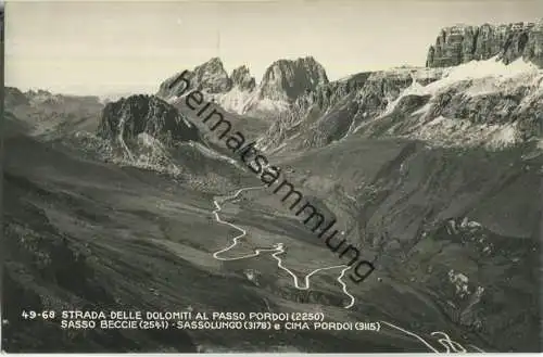 Strada delle Dolomiti al Passo Pordoi - Foto-Ansichtskarte - Edizioni Foto Ghedina Cortina