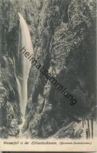 Wasserfall in der Höllenthalklamm - Verlag B. Johannes (Max Beckert) Partenkirchen-Garmisch