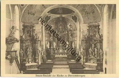 Innenansicht der Kirche zu Oberammergau - Verlag Lorenz Fränzl München