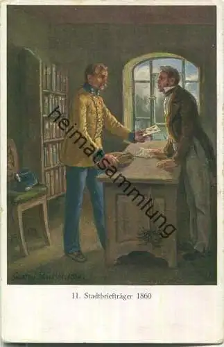 Sächsische Post - Stadtbriefträger um 1860 - Künstlerkarte Gustav Müller 1914 - Verlag Karl Thieme Grossgraupa