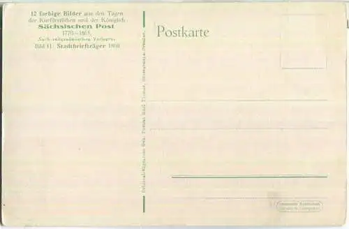 Sächsische Post - Stadtbriefträger um 1860 - Künstlerkarte Gustav Müller 1914 - Verlag Karl Thieme Grossgraupa