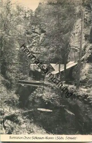 Bootstation Obere Schleusen-Klamm - Foto-Ansichtskarte - Verlag H. Wagner Fotomeister Hinterhermsdorf