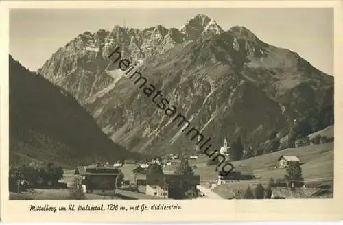 Mittelberg im kleinen Walsertal mit Grossem Widderstein - Foto-Ansichtskarte