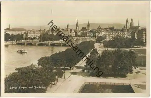 Zürich - Utoquai und Quaibrücke - Foto-Ansichtskarte - Edition Photoglob Zürich