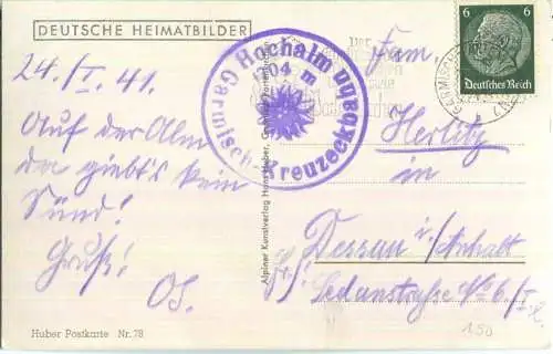 Hochalm mit Alpspitze - Foto-Ansichtskarte - Verlag Hans Huber Garmisch-Partenkirchen