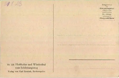 Hochkalter und Wimbachtal vom Sloeleitungsweg - Verlag Karl Ermisch Berchtesgaden