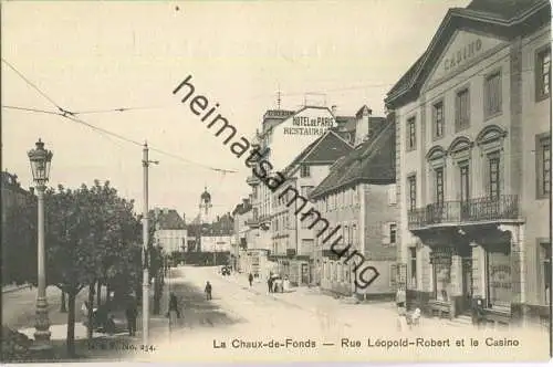 La Chaux-de-Fonds - Rue Leopold-Robert et le Casino - Hotel de Paris - Edition Franco Suisse Berne