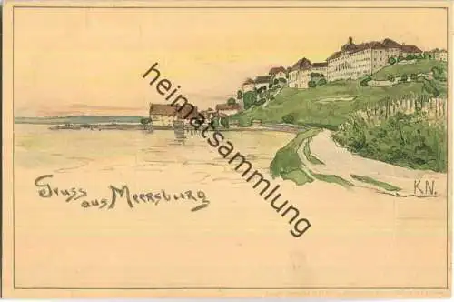 Meersburg - Künstlerkarte - Verlag J. Velten Karlsruhe