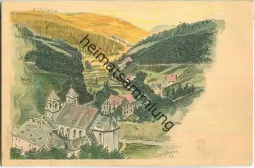 Klösterle Schwarzwald - Künstlerkarte Langhein 1897 - Verlag J. Velten Karlsruhe