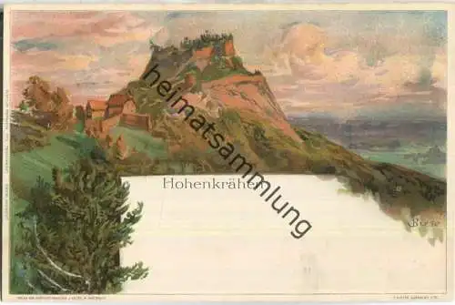 Hohenkrähen - Künstlerkarte C. Biese - Verlag J. Velten Karlsruhe