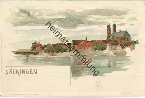 Säckingen - Künstlerkarte F. Voellmy - Verlag J. Velten Karlsruhe