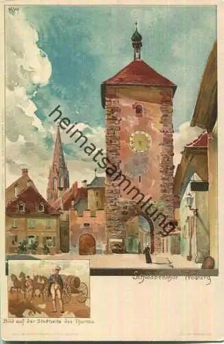Freiburg - Schwabentor - Künstlerkarte Kley - Verlag J. Velten Karlsruhe